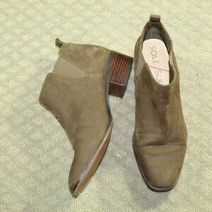 Sole Society Women's 10M Brown Nubuck Leather Ankle Boots